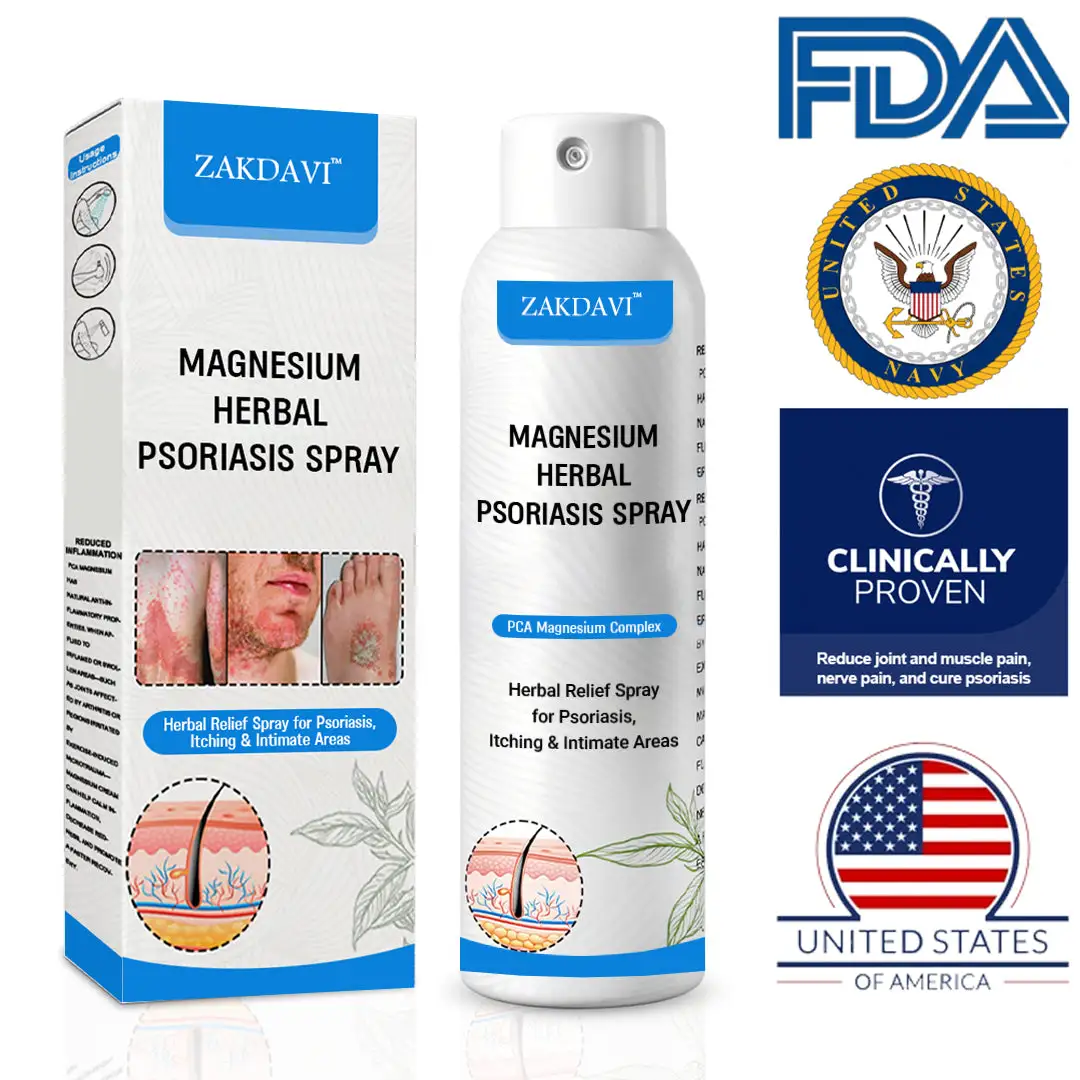 ✅Official Store: Zakdavi™ Magnesium Herbal Psoriasis Spray – FDA Certified Relief for Psoriasis, Eczema & Skin Tags