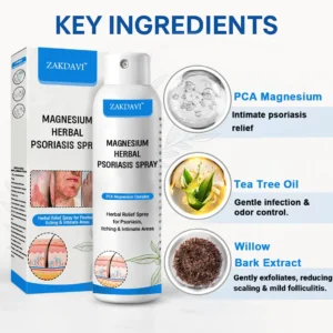✅Official Store: Zakdavi™ Magnesium Herbal Psoriasis Spray – FDA Certified Relief for Psoriasis, Eczema & Skin Tags