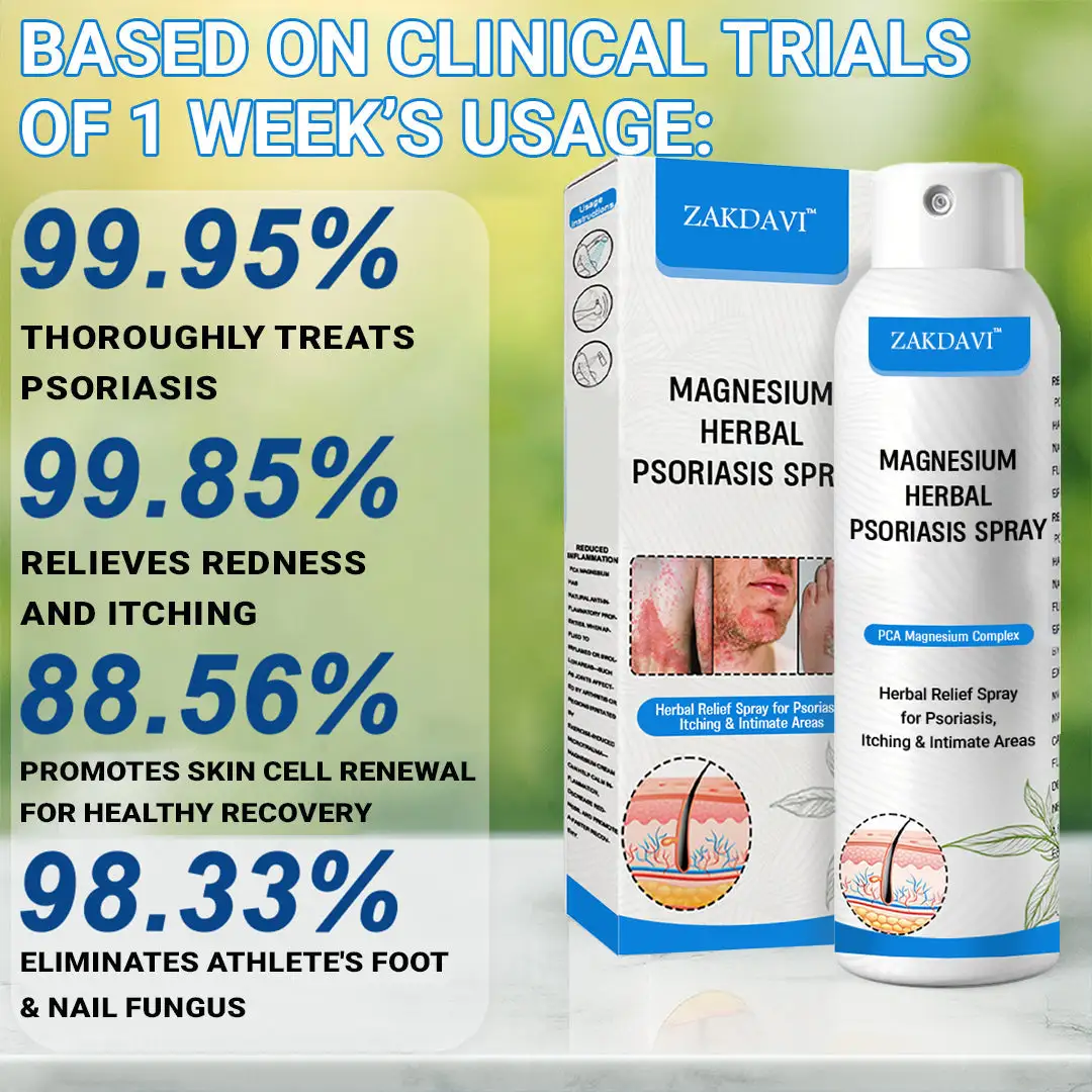 ✅Official Store: Zakdavi™ Magnesium Herbal Psoriasis Spray – FDA Certified Relief for Psoriasis, Eczema & Skin Tags
