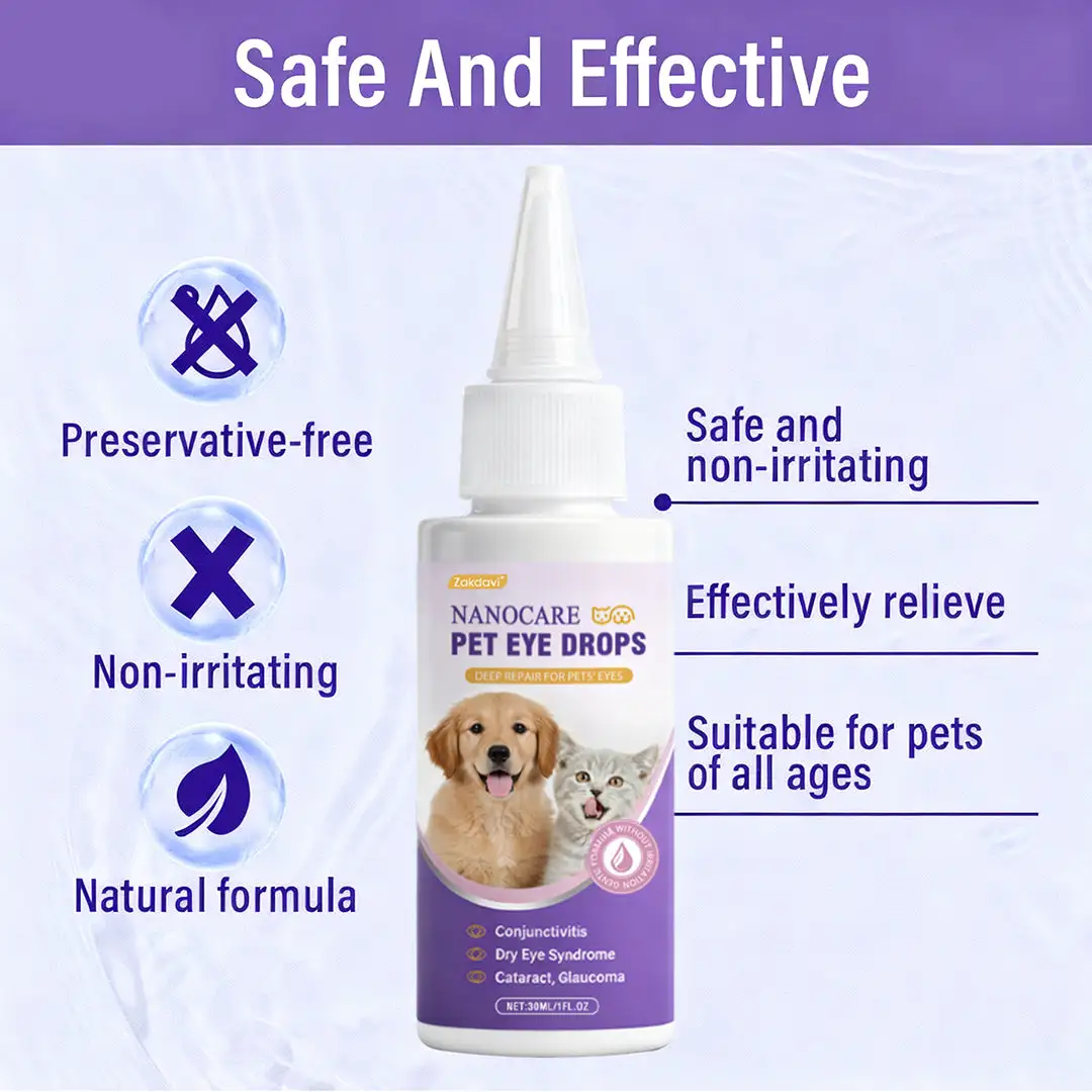 👩⚕️ Zakdavi™ NanoCare Pet Eye Drops ☑️ FDA Approved | Relieves Conjunctivitis, Dry Eyes, Cataracts, and Keratitis🐶