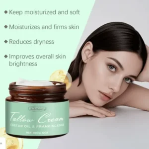 🌿 Zakdavi™ Organic Whipped Tallow Balm with Castor Oil & Frankincense for Natural Skincare & Moisturizing ✨